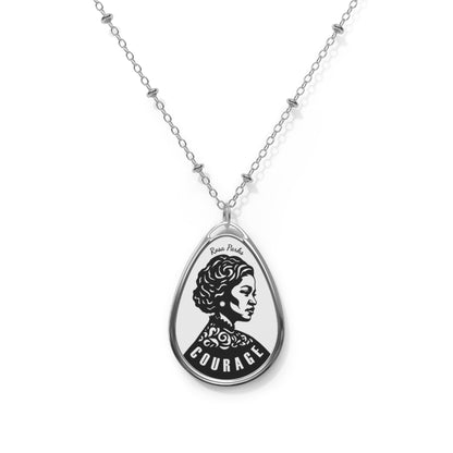 Rosa Parks "Courage" Oval Necklace