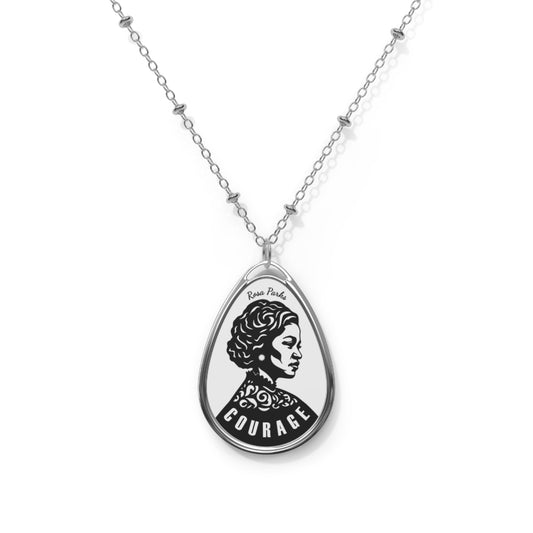 Rosa Parks "Courage" Oval Necklace