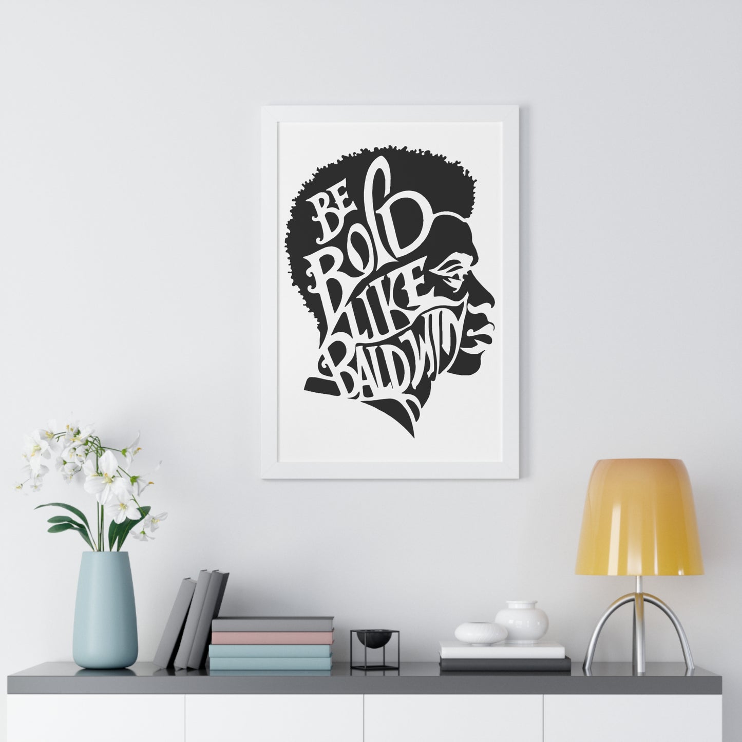 James Baldwin "Be Bold" Framed Wall Poster - Black