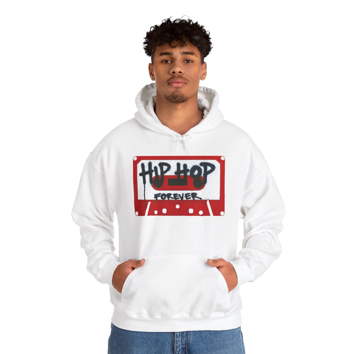 "Hip Hop Forever" Red Cassette Tape - Unisex Hoodie